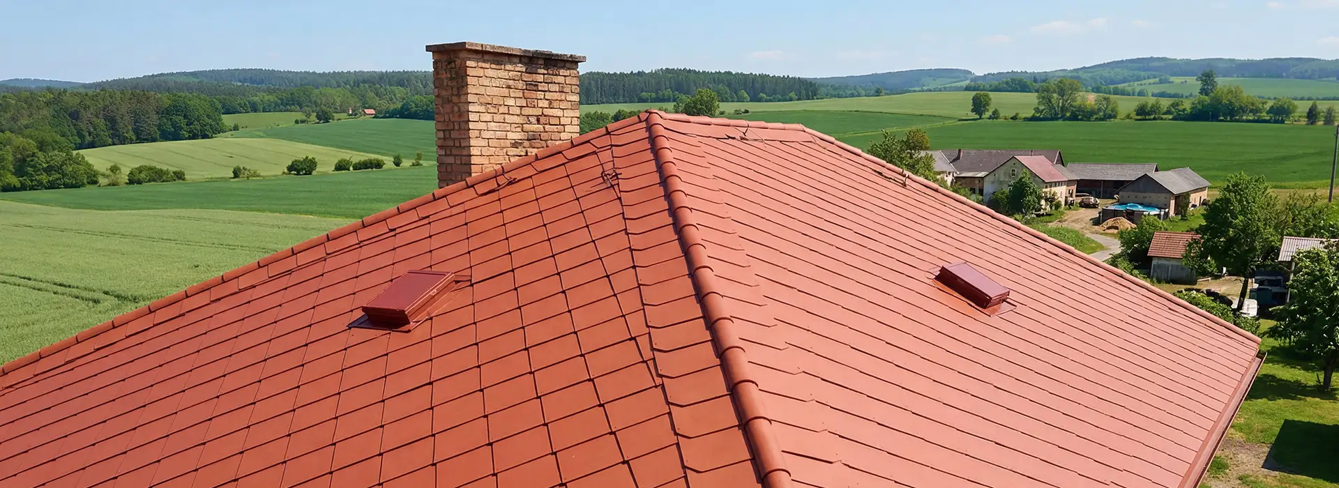 Klempokom - Reference - Nátěr střechy rodinného domu v Říčanech u Prahy